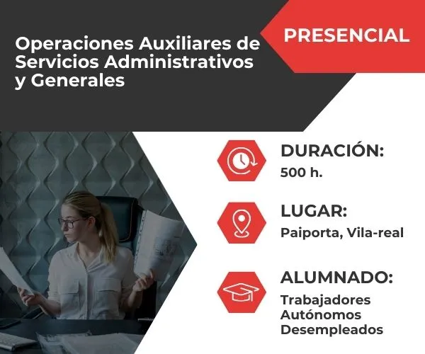 Operaciones auxiliares de servicios administrativos y generales (ADGG0408)